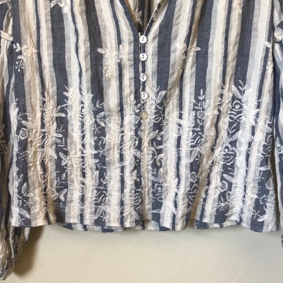 MISA Los Angeles • Embroidered Peasant Cotton Top - Picture 6 of 11